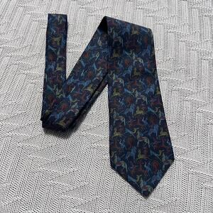 Sulka blue hunter deer silk tie